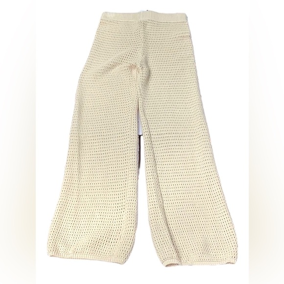 SINCERELY JULES NWT 2 PIECE SET CROCHET FLARE PANTS OFF WHITE WOMENS MEDIUM - Picture 4 of 10
